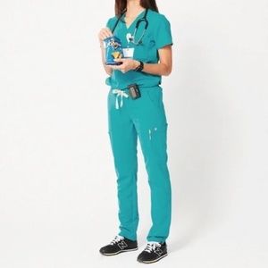 RARE Teal Figs Yola Scrub Pants